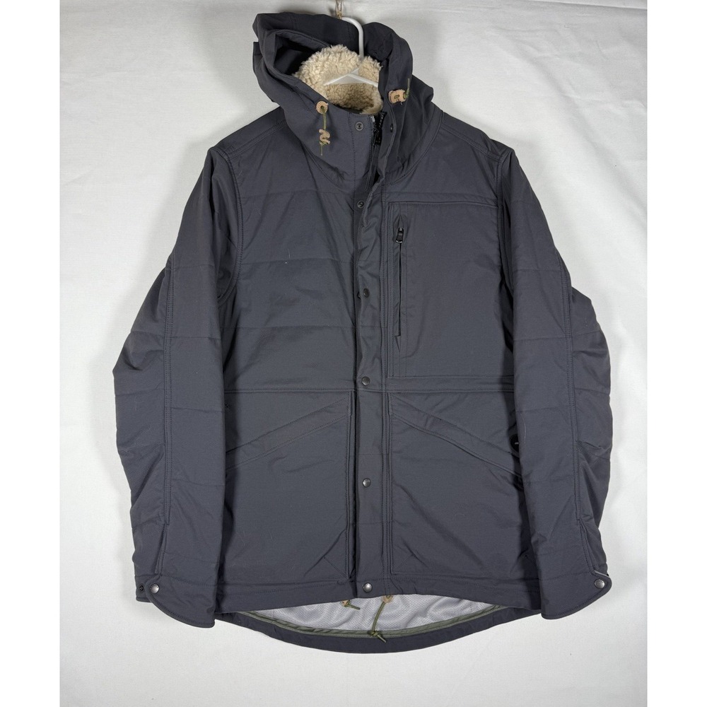 Relwen Channel Border Insulated Hooded Jacket w/Sherpa Collar Mens Medium Zip